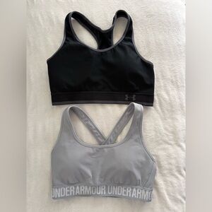Under Armour Black & Light Gray Racerback Sports Bra Set